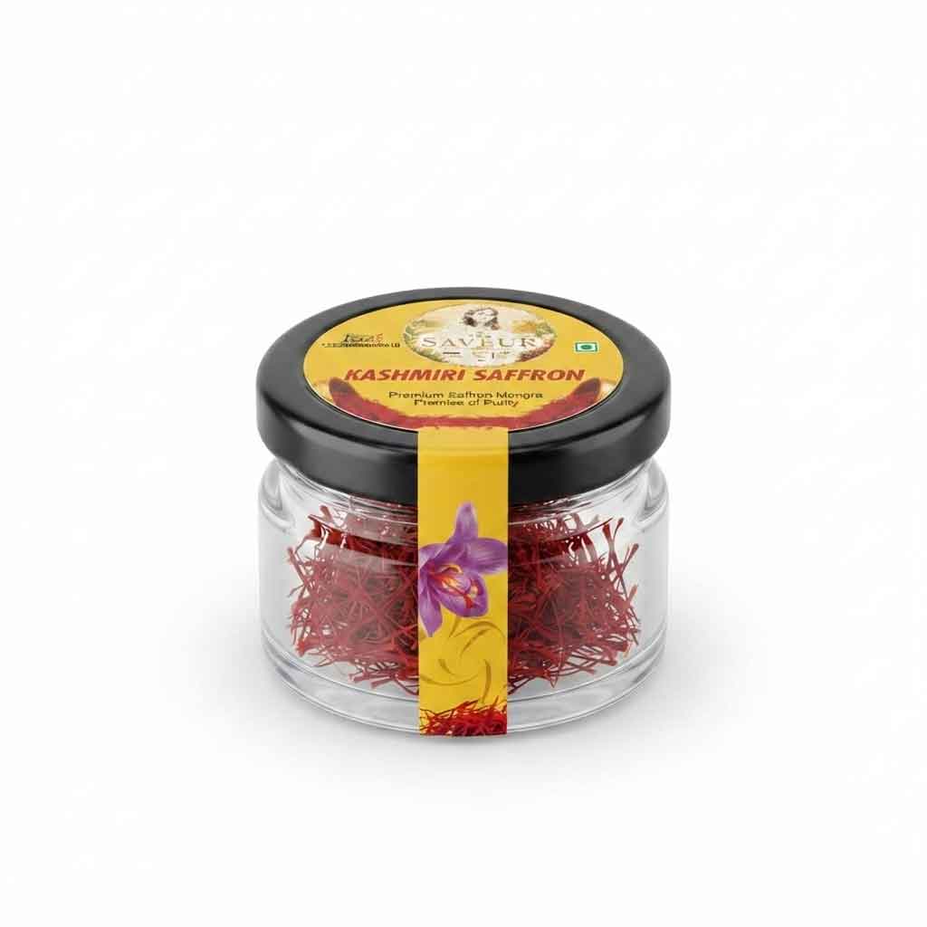 Kashmiri Saffron Super Negin Mogra Finest Pure 1 GM Premium All Red Saffron Threads For Tea, Paella, Rice, Desserts Handpicked Indian Kesar Spice